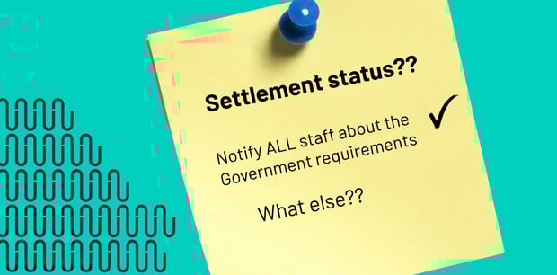 Settlement Status Post it note