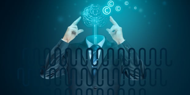 Abstract brain in suit image